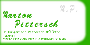 marton pittersch business card